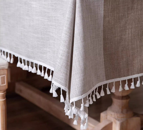 Cotton and Linen Rectangle Table Covers for Dining Room Table, Rectangular Tablecloths for Coffee Table, Modern Table Cloth for Kitchen-HomePaintingDecor