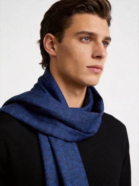 Luxury Blue Silk Neck Scarf, Silk Scarf For Suit, Formal Wear Silk Scarf, Silk Ascot For Men, British Style Long Scarf, Business Silk Scarf Men, Mens Spring Autumn Scarf, Lightweight Silk Scarf Men-HomePaintingDecor