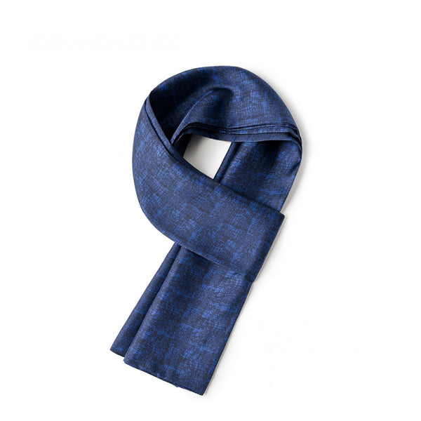 Luxury Blue Silk Neck Scarf, Silk Scarf For Suit, Formal Wear Silk Scarf, Silk Ascot For Men, British Style Long Scarf, Business Silk Scarf Men, Mens Spring Autumn Scarf, Lightweight Silk Scarf Men-HomePaintingDecor