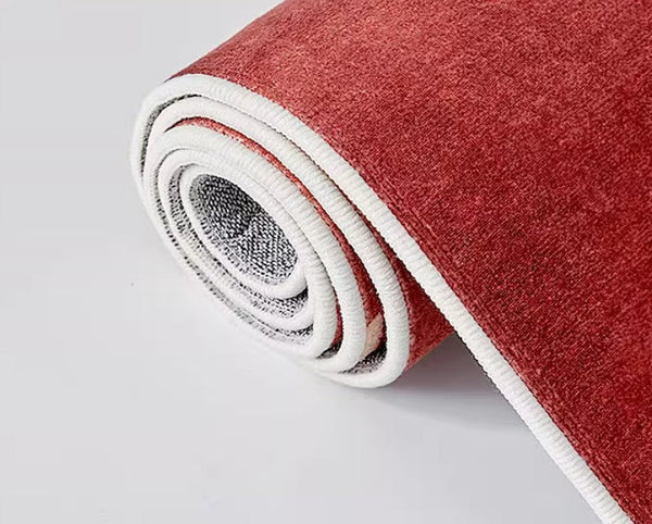 Contemporary Modern Carpets Next to Bed, Abstract Red Rugs for Living Room, Mid Century Area Rugs, Red Modern Rugs under Dining Room Table-HomePaintingDecor