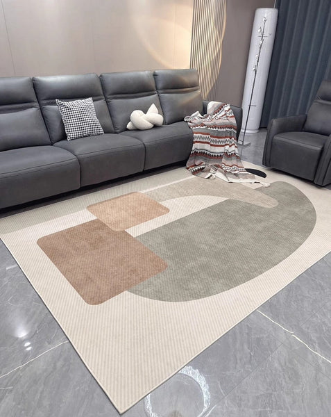 Abstract Geometric Modern Rugs, Contemporary Modern Rugs for Living Room, Modern Rugs for Dining Room, Bedroom Modern Rugs-HomePaintingDecor