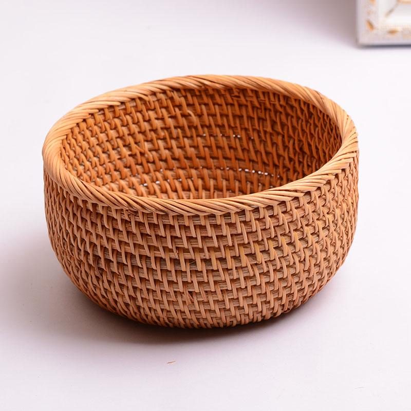 Small Storage Basket, Round Storage Basket, Woven Storage Baskets for Kitchen, Storage Basket for Dining Room-HomePaintingDecor