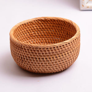 Small Storage Basket, Round Storage Basket, Woven Storage Baskets for Kitchen, Storage Basket for Dining Room-HomePaintingDecor