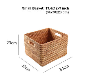 Extra Large Woven Baskets for Living Room, Storage Baskets for Clothes, Storage Baskets for Kitchen, Rectangular Storage Basket for Bedroom, Storage Baskets for Shelves-HomePaintingDecor