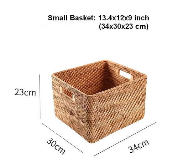 Extra Large Woven Baskets for Living Room, Storage Baskets for Clothes, Storage Baskets for Kitchen, Rectangular Storage Basket for Bedroom, Storage Baskets for Shelves-HomePaintingDecor