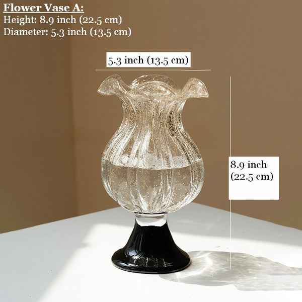 Contemporary Glass Vases, Mid Century Vases for Flowers, Handmade Modern Vases for Living Room, Unique Decorative Glass Vase, Centerpiece Vases on Table-HomePaintingDecor