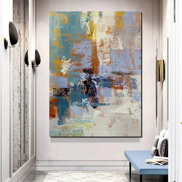 Acrylic Abstract Painting Behind Sofa, Acrylic Painting for Sale, Large Painting on Canvas, Living Room Wall Art Paintings, Buy Paintings Online-HomePaintingDecor