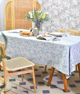 Large Rectangle Table Covers for Dining Room Table, Square Tablecloth for Round Table,Monstera Leaf Modern Table Cloths for Kitchen, Simple Contemporary Cotton Tablecloth-HomePaintingDecor