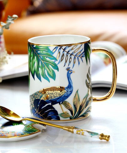 Modern Ceramic Mugs in Gift Box, Large Capacity Jungle Animal Porcelain Mugs, Creative Porcelain Cups, Large Ceramic Mugs for Office-HomePaintingDecor