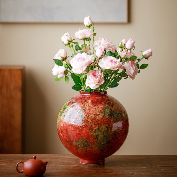 Handmade Water Holding Flower Vases, Large Pottery Flower Vases, Modern Bouquet Flower Vases, Centerpiece on Dining Table, Flower Vase on Table-HomePaintingDecor