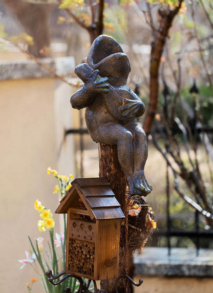 Garden Animal Statues, Unique Modern Garden Sculptures, Frog Flowerpot for Garden Decoration, Beautiful Cute Frog Statues, Creative Villa Outdoor Gardening Ideas-HomePaintingDecor