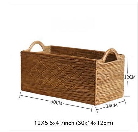 Natural Fiber Baskets, Small Storage Basket for Kitchen, Indonesia Woven Storage Basket, Rattan Storage Basket for Dining Room-HomePaintingDecor