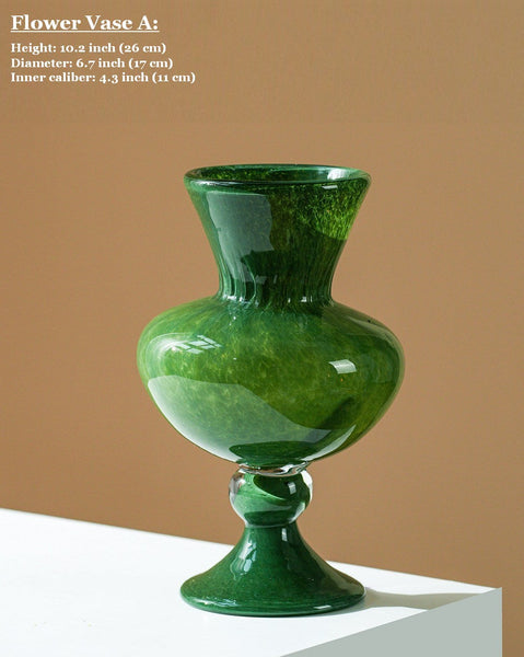 Unique Modern Glass Vase, Contemporary Vase for Modern Home Decor, Modern Glass Flower Vases, Handmade Liuli Vases, Centerpiece Vases on Table-HomePaintingDecor