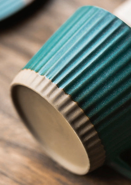 Ceramic Coffee Cups, Coffee Cup and Saucer Set, Pottery Coffee Cups, Cappuccino Coffee Mug, Coffee Cup for Sale, Tea Cup, White / Green / Blue / Yellow-HomePaintingDecor