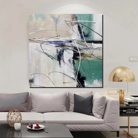 Abstract Acrylic Paintings for Living Room, Oversized Large Wall Art, Modern Contemporary Artwork, Buy Paintings Online, Heavy Texture Canvas Art-HomePaintingDecor