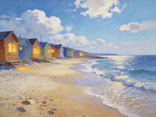 Beachside Getaway, Landscape Canvas Paintings, Hand Painted Canvas Art, Small Landscape Paintings on Canvas, Heavy Texture Oil Paintings, Original Oil Paintings-HomePaintingDecor