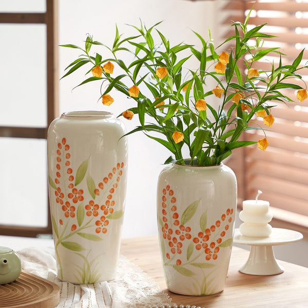 Porcelain Flower Vases, Large Flower Vases on Table, Dining Table Centerpiece, Ceramic Bouquet Vases, Handmade Water Holding Flower Vase-HomePaintingDecor