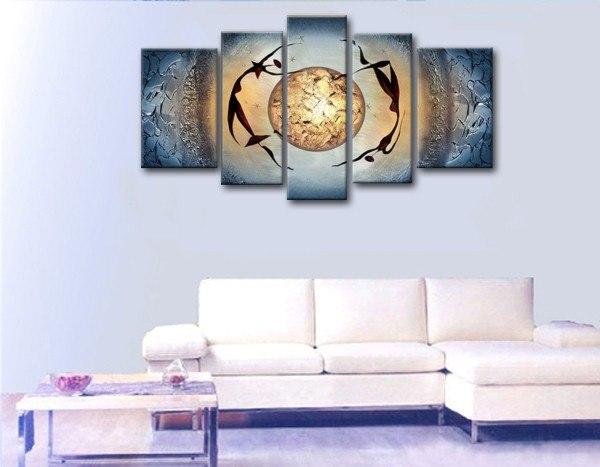 Abstract Figure Painting, African Girl Painting, 5 Piece Canvas Painting, Woman Painting-HomePaintingDecor