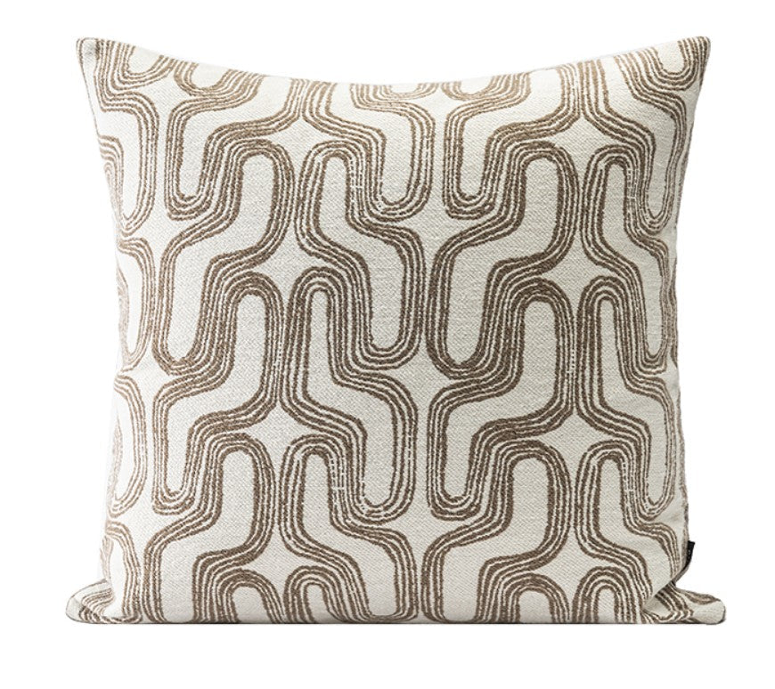 Large Contemporary Throw Pillow for Interior Design, Abstract Decorative Throw Pillows, Geometric Square Modern Throw Pillows for Couch-HomePaintingDecor