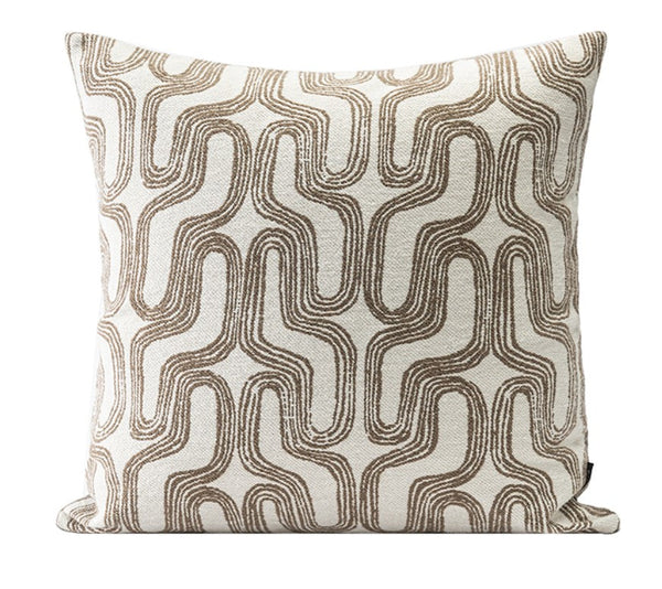 Large Contemporary Throw Pillow for Interior Design, Abstract Decorative Throw Pillows, Geometric Square Modern Throw Pillows for Couch-HomePaintingDecor