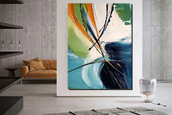 Dining Room Canvas Painting, Contemporary Modern Artwork, Large Canvas Painting for Office, Simple Modern Acrylic Paintings-HomePaintingDecor