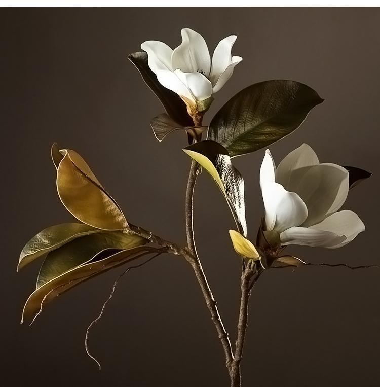 Large White Magnolias Artificial Flowers, Artificial Botany Plants, Magnolia Flower, Silk Flower Arrangement-HomePaintingDecor