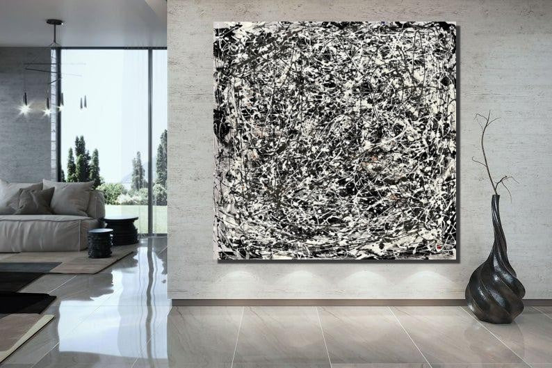Abstract Canvas Painting, Extra Large Abstract Artwork, Modern Paintings for Dining Room, Hand Painted Wall Painting-HomePaintingDecor