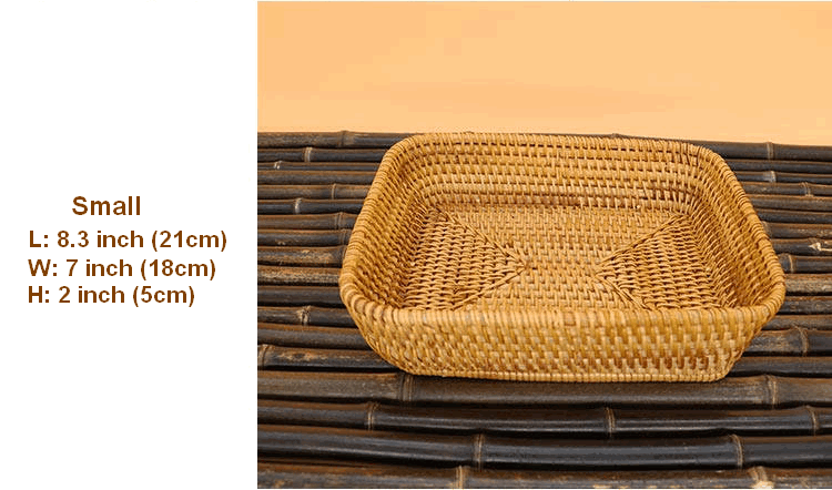 Small Rattan Storage Baskets, Storage Baskets for Shelves, Kitchen Storage Basket, Woven Storage Baskets for Bathroom-HomePaintingDecor