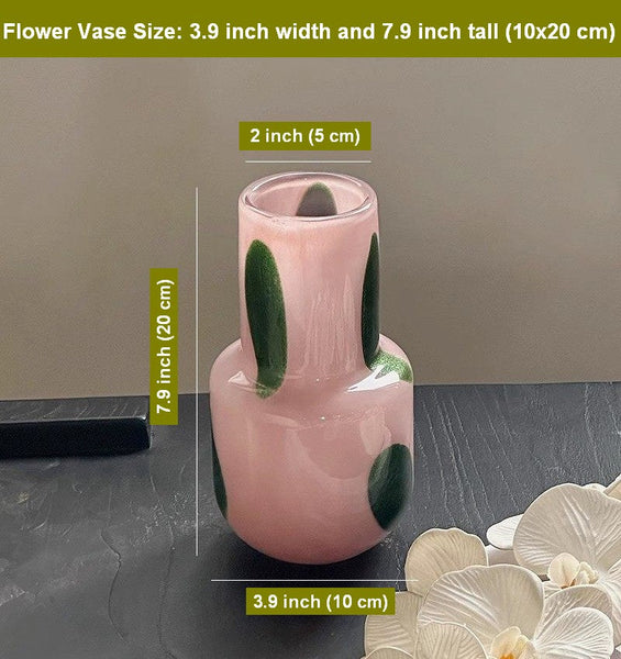 Handmade Glass Bud Vases, Flower Vases on Table, Vintage Small Glass Flower Vases, Water Holding Flower Vases-HomePaintingDecor