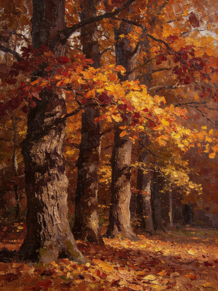 Original Landscape Art, Autumn Forest Landscape, Landscape Paintings for Bedroom, Small Oil Paintings, Hand Painted Canvas Art, Heavy Texture Wall Art Paintings-HomePaintingDecor