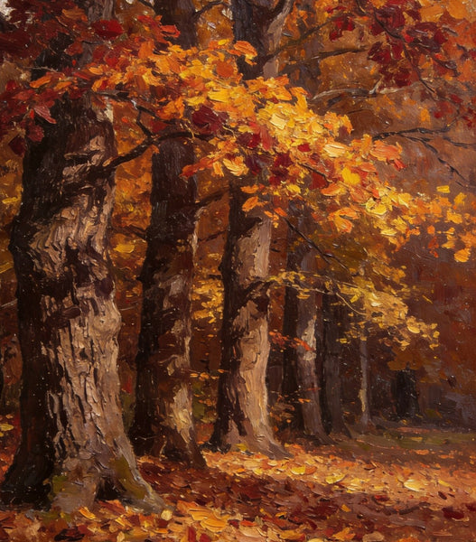 Original Landscape Art, Autumn Forest Landscape, Landscape Paintings for Bedroom, Small Oil Paintings, Hand Painted Canvas Art, Heavy Texture Wall Art Paintings-HomePaintingDecor