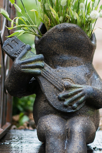 Garden Animal Statues, Unique Modern Garden Sculptures, Frog Flowerpot for Garden Decoration, Beautiful Cute Frog Statues, Creative Villa Outdoor Gardening Ideas-HomePaintingDecor