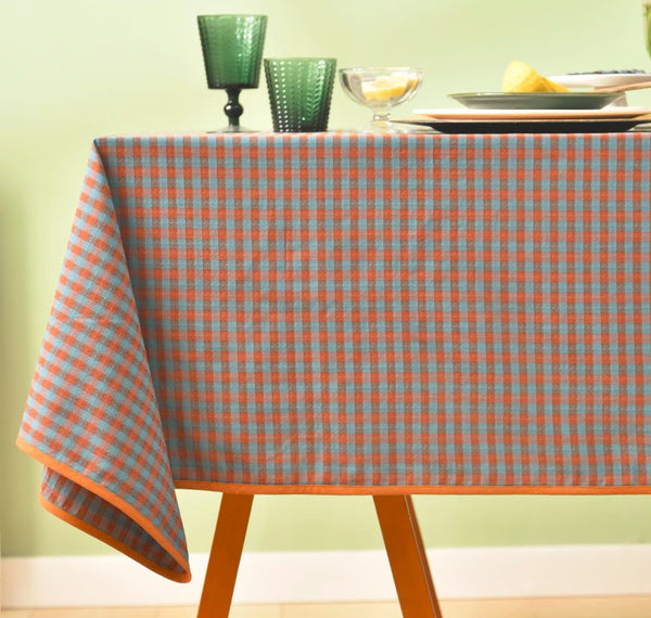 Cotton Chequer Rectangular Tablecloth for Kitchen, Rectangle Table Covers for Dining Room Table, Square Tablecloth for Coffee Table, Farmhouse Table Cloth-HomePaintingDecor