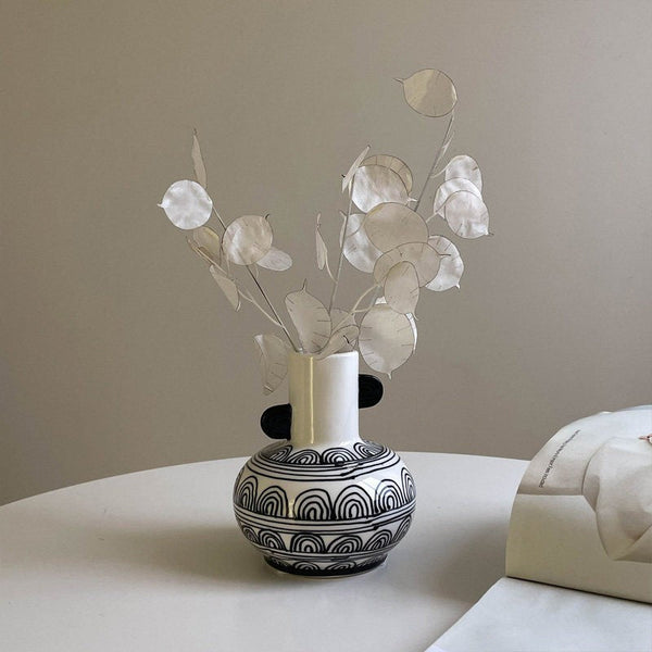 Geometric Porcelain Flower Vases, Handmade Water Holding Flower Vases, Ceramic Bud Vases, Small Flower Vases on Table-HomePaintingDecor