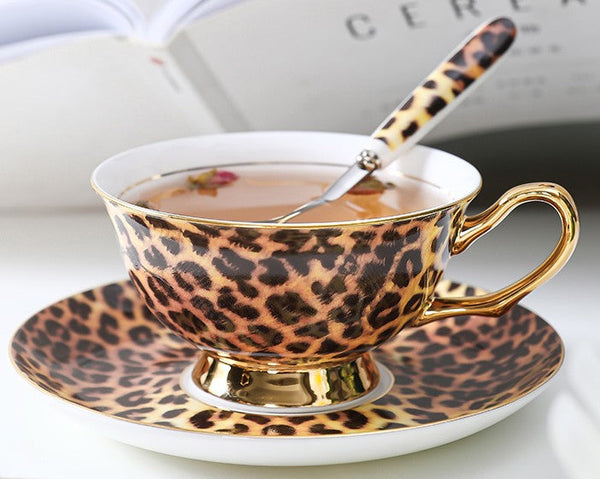 Modern Ceramic Cups, Creative Bone China Porcelain Tea Cup Set, Elegant Ceramic Coffee Cups, Unique Tea Cups and Saucers in Gift Box-HomePaintingDecor