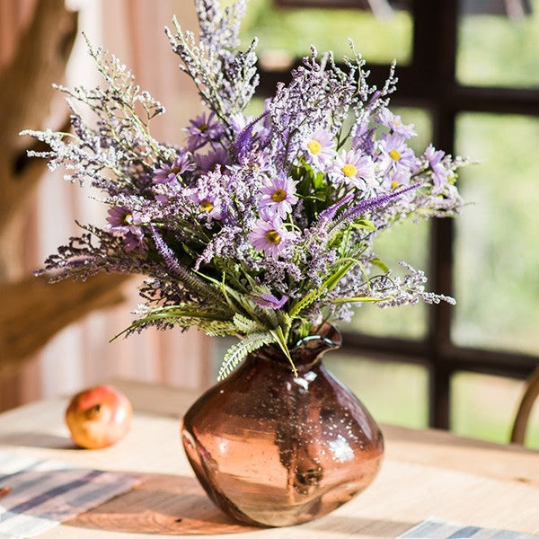 Myosotis Lovegrass, Daisy, Salvia, Beautiful Spring Flower Arrangement for Living Room, Ctreative Modern Artificial Floral for Home Decoration-HomePaintingDecor