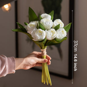 Spring Artificial Floral for Dining Room Table, White Tulip Flowers, Bedroom Flower Arrangement Ideas, Simple Modern Floral Arrangement Ideas for Home Decoration-HomePaintingDecor