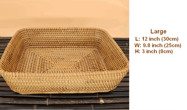Small Rattan Storage Baskets, Storage Baskets for Shelves, Kitchen Storage Basket, Woven Storage Baskets for Bathroom-HomePaintingDecor