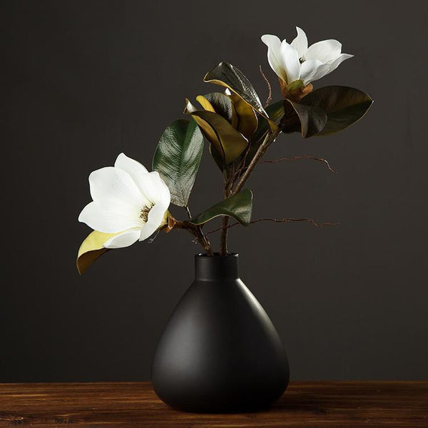 Large White Magnolias Artificial Flowers, Artificial Botany Plants, Magnolia Flower, Silk Flower Arrangement-HomePaintingDecor