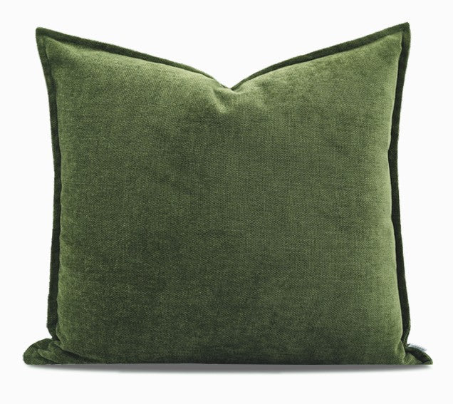 Large Throw Pillow for Interior Design, Simple Decorative Throw Pillows, Large Green Square Modern Throw Pillows for Couch, Contemporary Modern Sofa Pillows-HomePaintingDecor