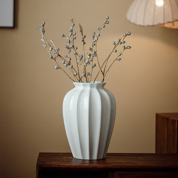 Centerpiece Ceramic Bud Vases, Porcelain Flower Vases, Large Flower Vases on Table, Handmade Water Holding Flower Vase-HomePaintingDecor