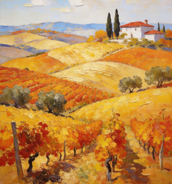 Tranquil Tuscan Land, Landscape Oil Paintings, Small Original Paintings, Canvas Paintings for Bedroom, Hand Painted Canvas Art-HomePaintingDecor