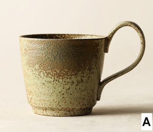 Creative Brown Green Blue Ceramic Coffee Mugs, Large Modern Handmade Pottery Coffee Cup, Large Unique Tea Cup, Large Capacity Coffee Cups-HomePaintingDecor