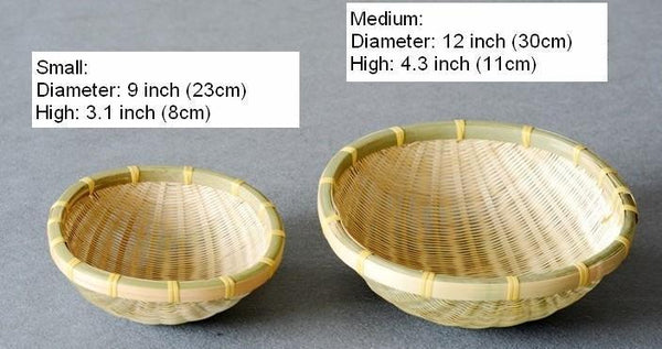 Natural Bamboo Baskets, Kitchen Storage Baskets, Farmhouse Storage Basket, Hand Woven Storage Baskets, Snacks Basket, Set of 3-HomePaintingDecor