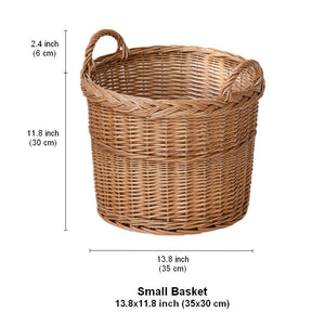 Round Storage Basket for Clothes, Natural Hand-woven Wicker Storage Basket for Clothes, Extra Large Kitchen Storage Baskets, Willow Weaving Baskets for Clothes-HomePaintingDecor