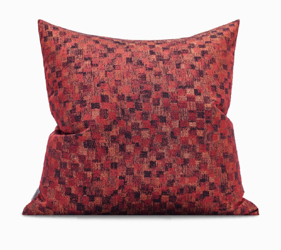 Large Modern Sofa Pillows, Red Decorative Throw Pillows for Couch, Large Decorative Throw Pillows, Contemporary Sofa Pillows for Interior Design-HomePaintingDecor
