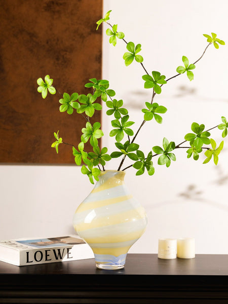 Modern Glass Bud Vases, Centerpiece Vases on Table, Handmade Liuli Vases, Color Glaze Vase, Contemporary Vases for Modern Home Decor-HomePaintingDecor