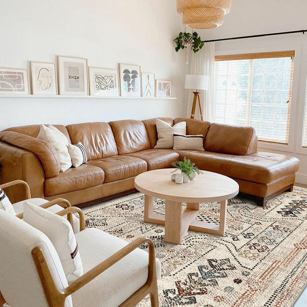 Modern Rugs for Living Room, Morocco Contemporary Rugs Next to Bed, Flower Pattern Contemporary Modern Rugs for Dining Room-HomePaintingDecor