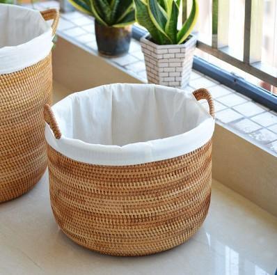 Extra Large Rattan Storage Baskets, Oversized Laundry Storage Baskets, Round Storage Baskets, Storage Baskets for Clothes, Storage Baskets for Bathroom-HomePaintingDecor