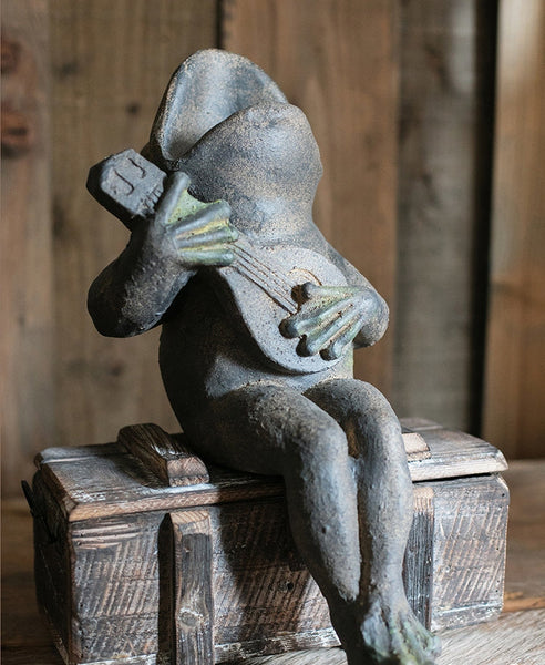 Garden Animal Statues, Unique Modern Garden Sculptures, Frog Flowerpot for Garden Decoration, Beautiful Cute Frog Statues, Creative Villa Outdoor Gardening Ideas-HomePaintingDecor